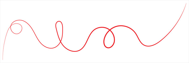 Squiggle line design element. Continuous line art drawing vector illustration. Continuous 