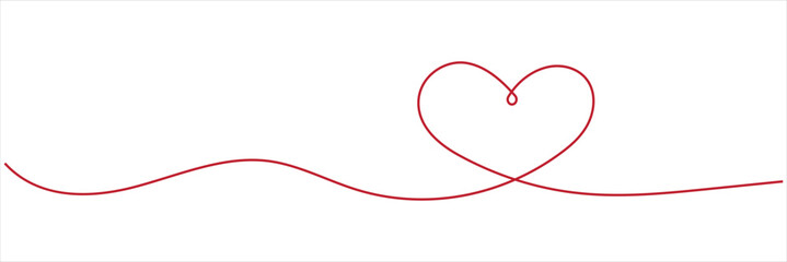 Fototapeta premium Heart. Abstract love symbol. Continuous line art drawing vector illustration. line heart icon on white background.