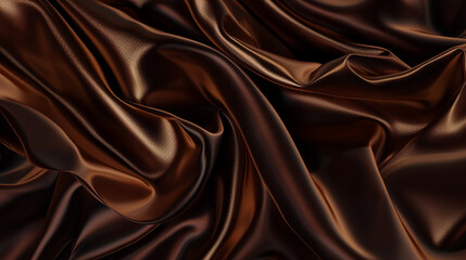 Obraz premium An artistic depiction of background of velvet and silk folds in shades of dark chocolate and gold, creating an abstract, luxurious texture. as seen in an image.