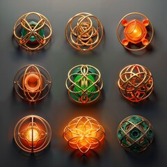 Collection of Gleaming Spherical Sculptures