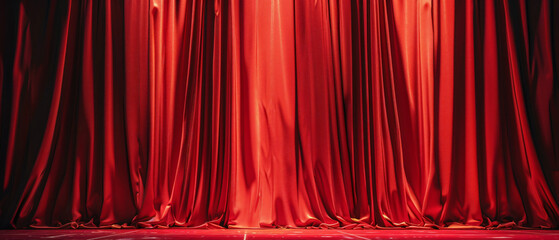 Red stage curtain background copy space