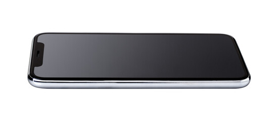 Black cellphone screen mockup transparent png