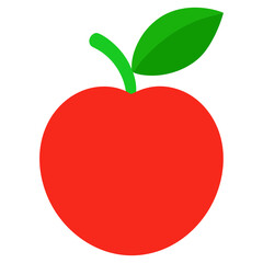 red apple with leaf icon svg