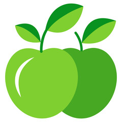 green apple with leaf icon svg