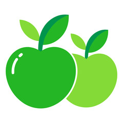 green apple with leaf icon svg