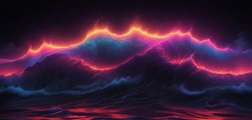 Abstract Neon Wave  light background