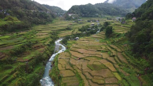 Scenic rice terraces located in Hungduan Ifugao in the Philippines. Taken just after harvest time