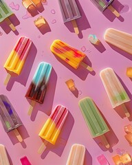 Summer Delight, Vibrant Popsicle Pattern on Light Surface