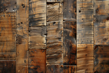 Wooden wall made of wooden planks. Abstract background for design.