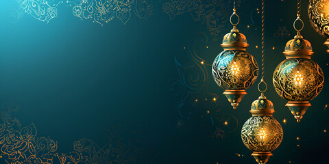 Card for Ramadan adorned with Arabic designs