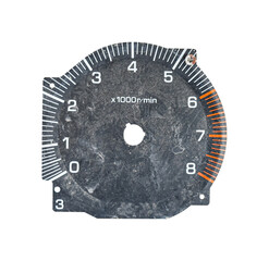 Vintage speedometer dial isolated on transparent background. PNG File
