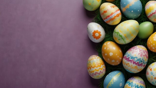 Easter eggs in the background
