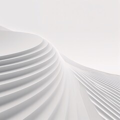 Abstract architecture background, white curved lines. 3d render illustration.