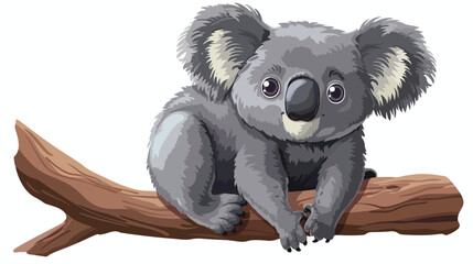 Vector illustration of funny grey koala