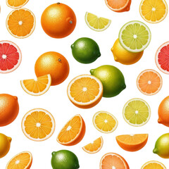 Obraz premium watercolor seamless pattern with lemons on Isolated transparent background png. generated with AI