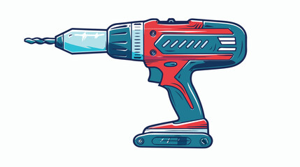 Vector logo of home remodel tools. electric drill - obrazy, fototapety, plakaty