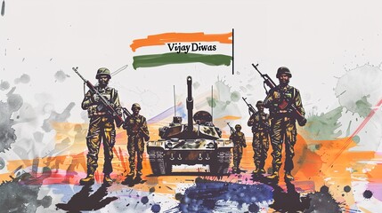 vector illustration of abstract concept for Kargil Vijay Diwas, banner or poster.26 JULY
