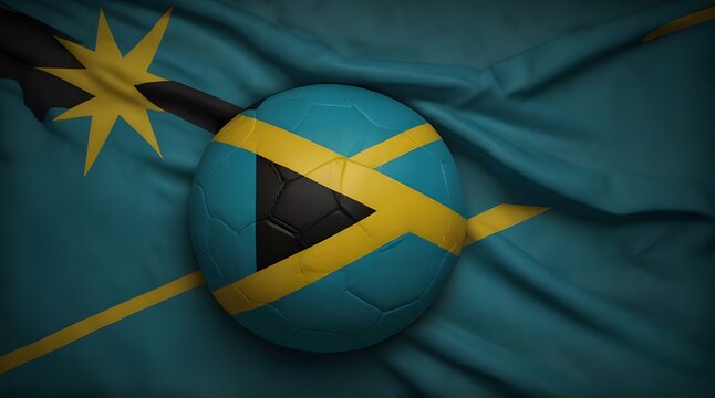 Football or soccer ball with Bahamas flag Icon for championship .Generative AI