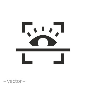 scanning face id icon, eye scan, flat symbol - vector illustration