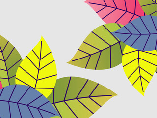 Bright colored leaf background.Leaf vector illustration.