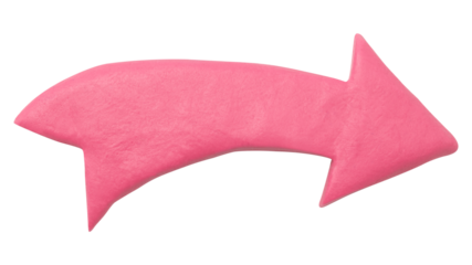 Arrow png pink clay texture pointing right hand craft graphic for kids