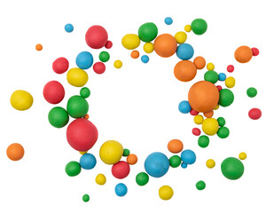 Png colorful clay balls frame creative art for kids