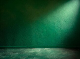 Backdrop green wall background with floor with texture grunge texture with relief spotlight 