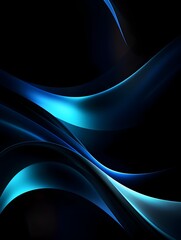 Captivating Abstract Blue and Black Texture with Dynamic Curves and Blurs,Evoking a Futuristic and Elegant Aesthetic