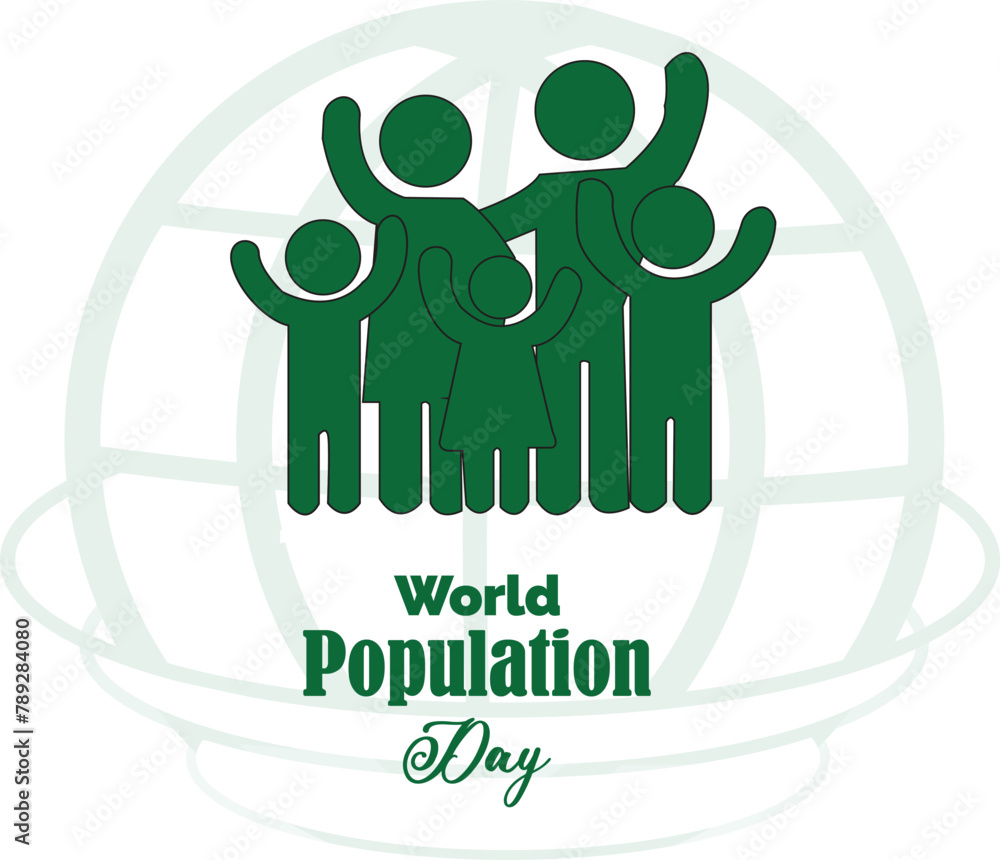 Fototapete This is simple and vector World Population Day background and it is editable.