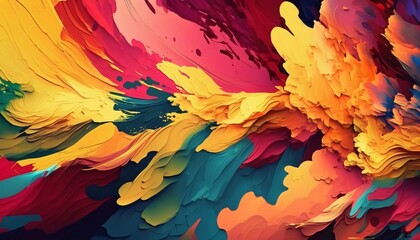Abstract background of oil paint in different colors. 3d rendering, 3d illustration.