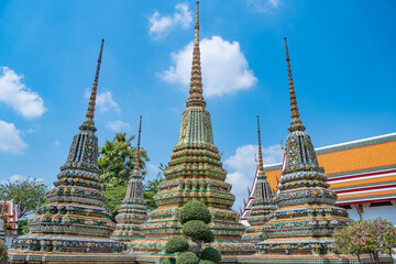 Buddhist Temple Wat Pho, Bangkok, Thailand, Magnificent architecture of Asia
