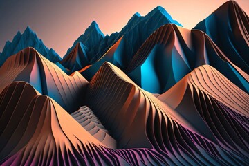Abstract background of mountains. 3d rendering, 3d illustration.