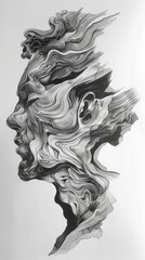 Fototapeta premium Monochrome Fluid Art Portrait