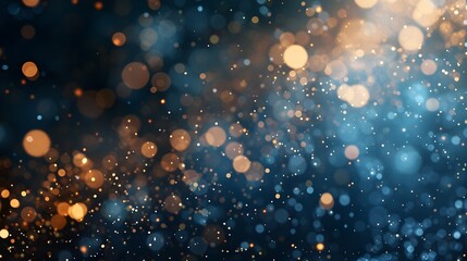 Elegant Glimmering Bokeh Backdrop with Shimmering Metallic Particles and Festive Golden Highlights - obrazy, fototapety, plakaty