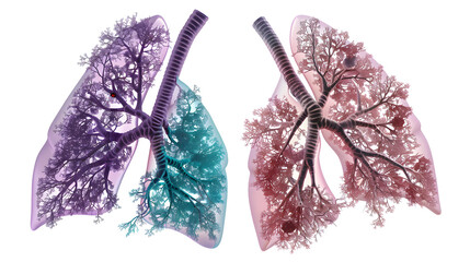 Lungs Anatomy: Normal vs Diseased
 - obrazy, fototapety, plakaty