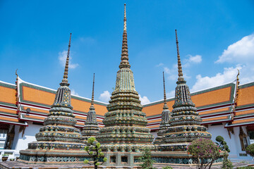 Buddhist Temple Wat Pho, Bangkok, Thailand, Magnificent architecture of Asia