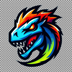 vector illustration of head of dinosaur. menacing creature suitable for a logo esport gaming editable design available in PNG