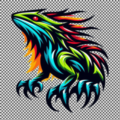 reptile menacing creature in vector style. suitable for a logo esport gaming editable design available in PNG