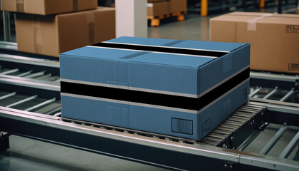 A package adorned with the Botswana flag moves along the conveyor belt, embodying the concept of seamless delivery, efficient logistics, and streamlined customs procedures