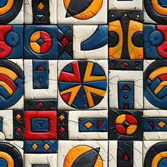 Trendy Tribal Background with Vibrant Colors, Modern Seamless Design for Ethnic Tiles and Bright Colorful Wallpaper, Traditional Ethnic Culture Patterns in Decoration and Fashion Design.
