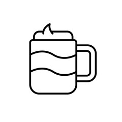 Caramel drink outline icons, minimalist vector illustration ,simple transparent graphic element .Isolated on white background