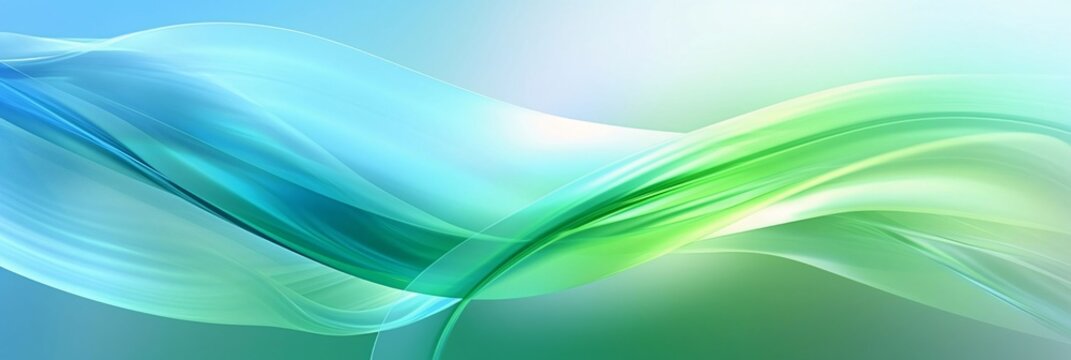 Abstract background with blue and green wavy lines. Vector illustration.