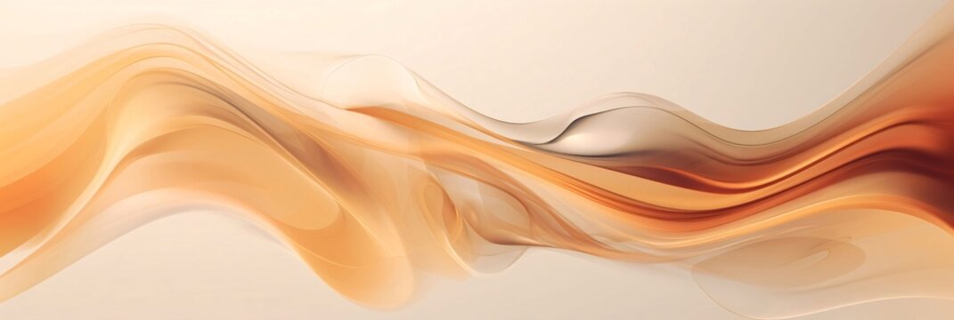abstract background with smooth lines in orange and beige colors, banner