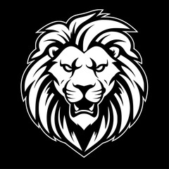 Obraz premium Lion - Black and White Isolated Icon - Vector illustration