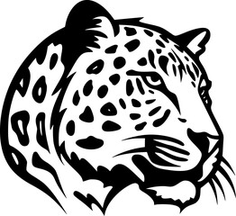 Leopard - Black and White Isolated Icon - Vector illustration