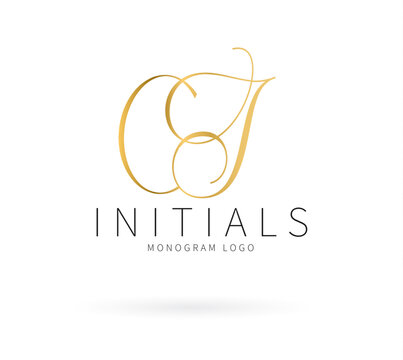 CJ Typography Initial Letter Brand Logo, CJ brand logo, CJ monogram wedding logo