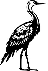 Obraz premium Crane - Black and White Isolated Icon - Vector illustration