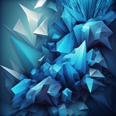 Abstract blue crystal background. 3d rendering, 3d illustration.