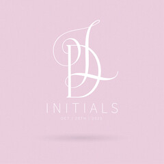 DF Typography Initial Letter Brand Logo, DF brand logo, DF monogram Wedding logo, abstract logo design	