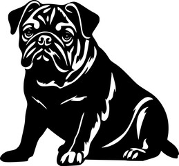 Obraz premium Pug - Minimalist and Flat Logo - Vector illustration